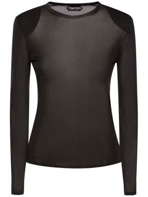 Top in viscosa in jersey Tom Ford nero