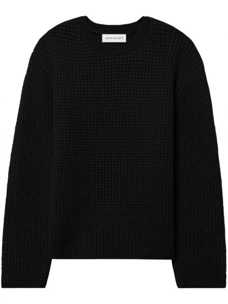 Volneni pulover iz merina John Elliott črna