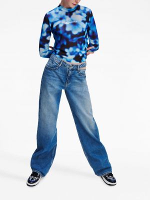 Mikina s potiskem Karl Lagerfeld Jeans modrá