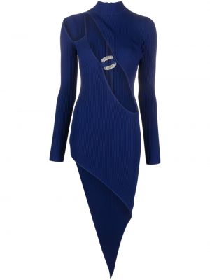 Асиметрична вечерна рокля David Koma синьо