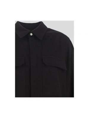 Camisa de lana con bolsillos Rick Owens negro