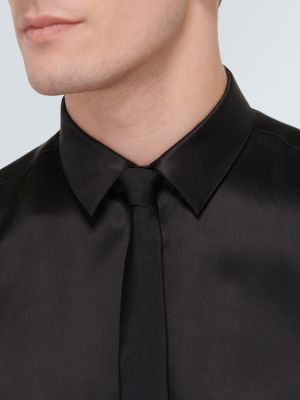 Jacquard selyem nyakkendő Saint Laurent fekete