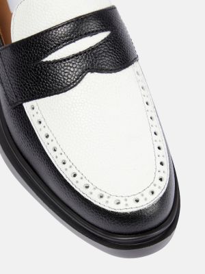 Kožené loafers Thom Browne černé