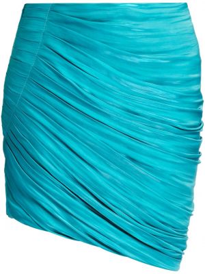 Plisirana mini suknja s draperijom Versace plava