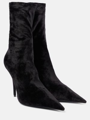 Viskózové kotníkové boty Balenciaga černé