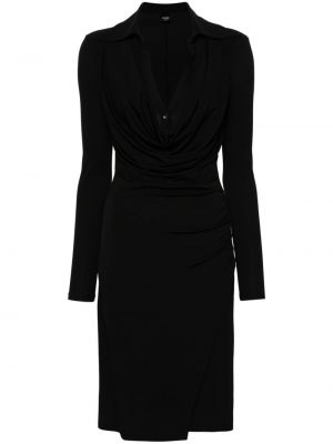 Midi haljina s draperijom Pinko crna