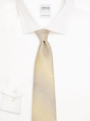Жаккардовый шелковый галстук Emporio Armani желтый