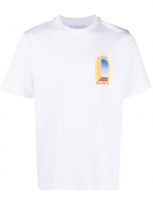 Тениска с принт Casablanca бяло