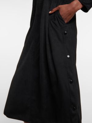 Midi haljina od brušene kože Max Mara crna
