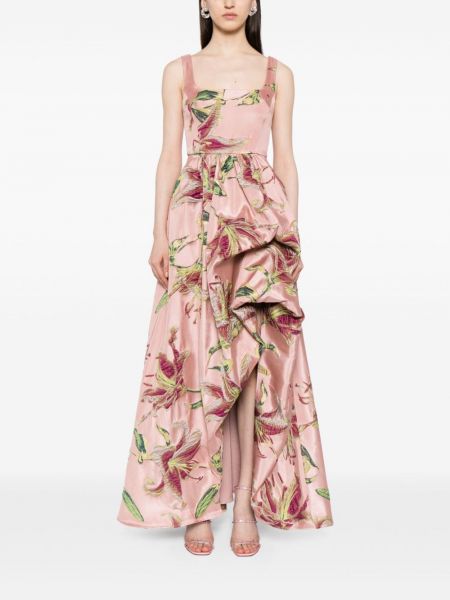 Drapované večerní šaty Marchesa Notte růžové