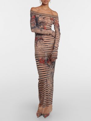 Длинное платье с принтом Jean Paul Gaultier