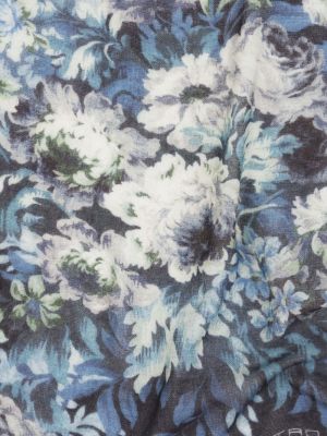 Kašmira šalle ar ziediem ar apdruku Etro zils