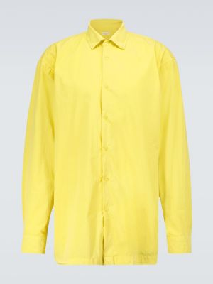 Bavlněná košile s dlouhými rukávy Dries Van Noten žlutá