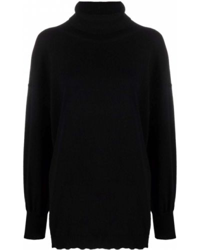 Jersey de cachemir de cuello vuelto de tela jersey Canessa negro