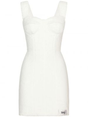 Bavlnené mini šaty Dolce & Gabbana biela