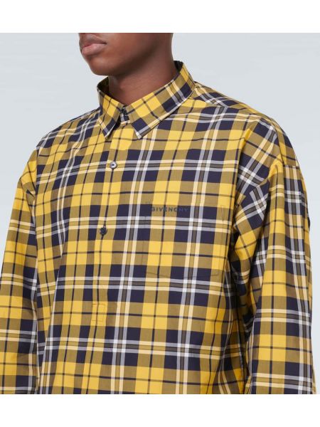 Camisa de algodón a cuadros Givenchy amarillo