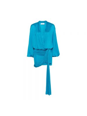 Sukienka mini drapowana Blumarine niebieska