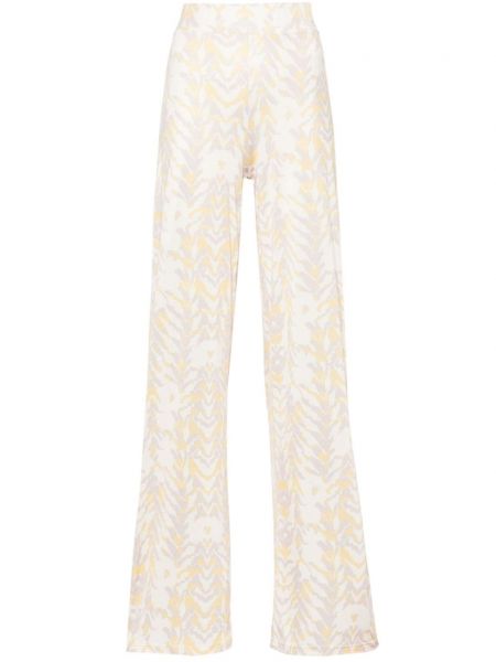 Rovné kalhoty s potiskem s abstraktním vzorem Patrizia Pepe žluté