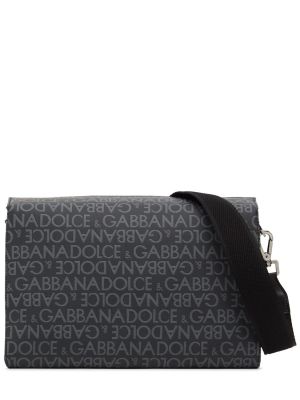 Borsa a tracolla in tessuto jacquard Dolce & Gabbana grigio