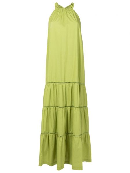 Bavlněné dlouhé šaty Adriana Degreas zelené