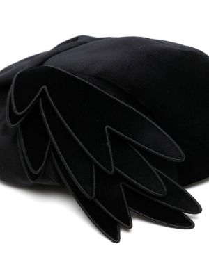 Aksamitny beret bawełniany Maison Margiela czarny