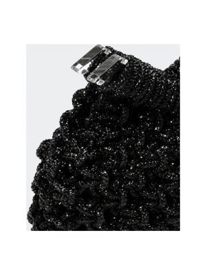 Bolso clutch con trenzado de cristal Hibourama negro