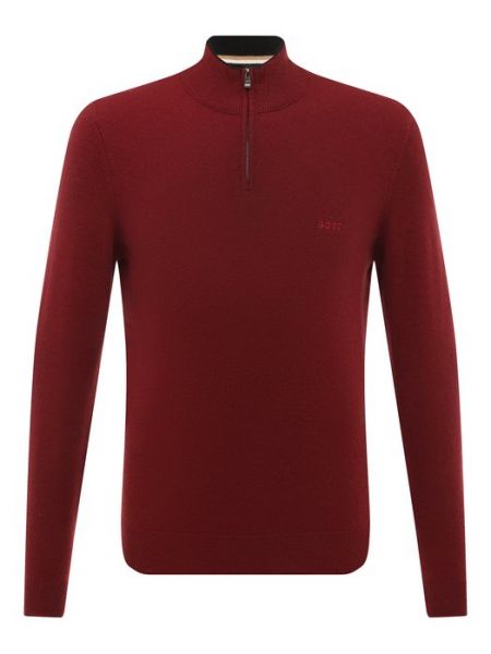 Шерстяной свитер Boss бордовый