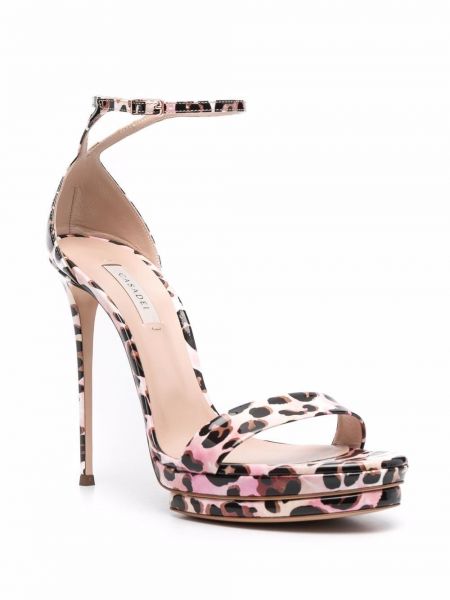 Sandale mit print mit leopardenmuster Casadei pink