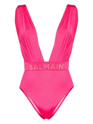 Badeanzug mit drapierungen Balmain pink