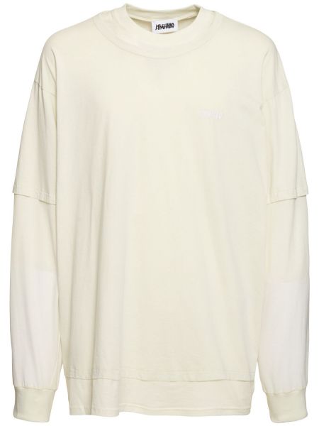 Oversized t-shirt i bomull Magliano beige