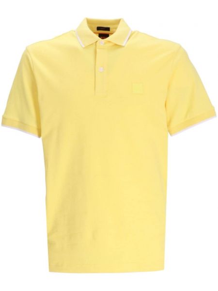 Polo en coton avec applique Boss jaune