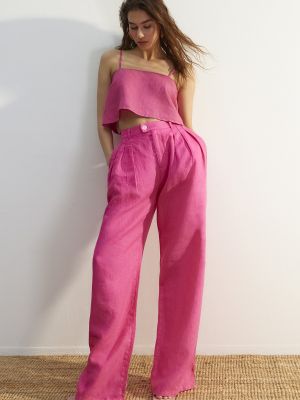 Voľné džínsy Trendyol ružová