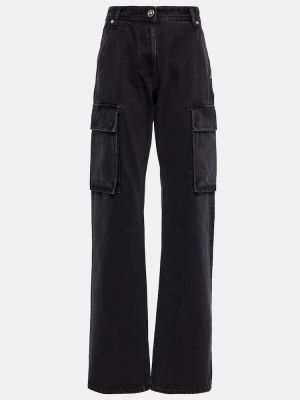 High waist straight jeans Versace schwarz