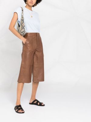 Pantalones culotte de cintura alta Frame marrón