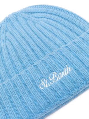 Bonnet brodé en laine Mc2 Saint Barth bleu