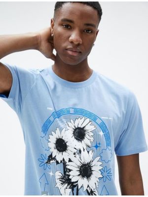Bombažna slim fit polo majica s cvetličnim vzorcem Koton