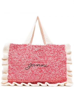 Плетени шопинг чанта бродирани Ganni