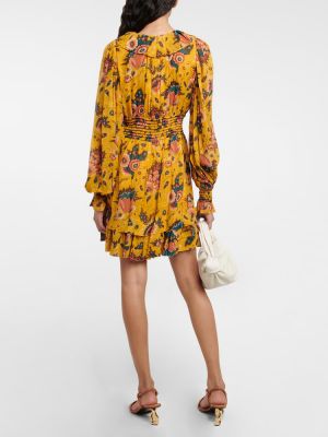 Svilena obleka iz šifona s cvetličnim vzorcem Ulla Johnson