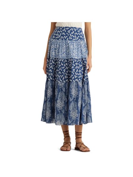 Falda larga con estampado Lauren Ralph Lauren azul