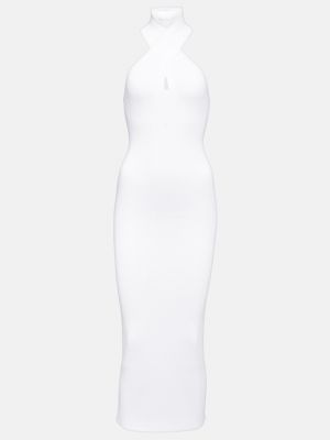 Платье с вырезом халтер Alaïa белый