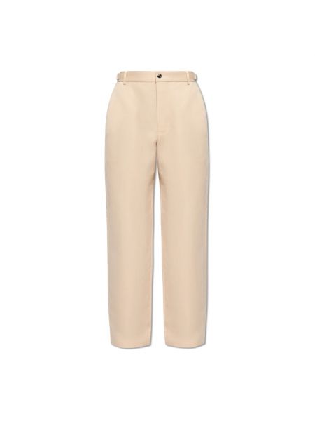 Pantalon en lin en coton Jacquemus beige