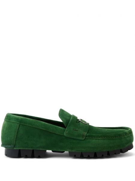 Semišové loafersy Ferragamo zelená
