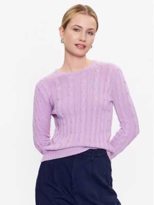 Пуловер slim Polo Ralph Lauren виолетово