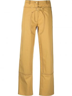Rovné kalhoty s přezkou Stella Mccartney žluté