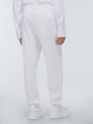 Bavlnené kašmírové teplákové nohavice Zegna biela