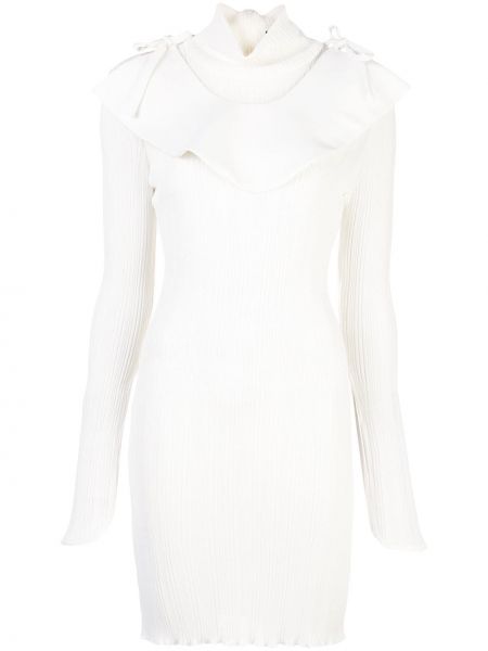 Viskózové přiléhavé pletené šaty Ellery - bílá