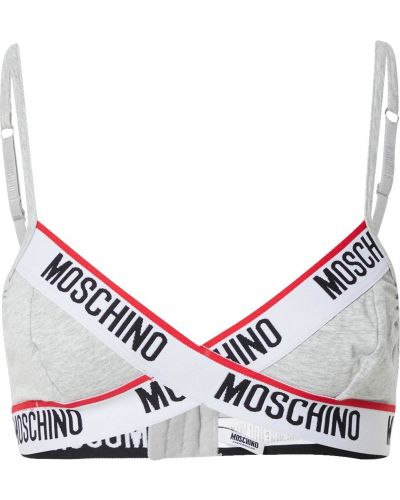 Moschino Underwear Podprsenka  sivá melírovaná / biela / červená