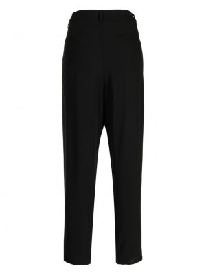 Jedwabne spodnie plisowane Eileen Fisher czarne