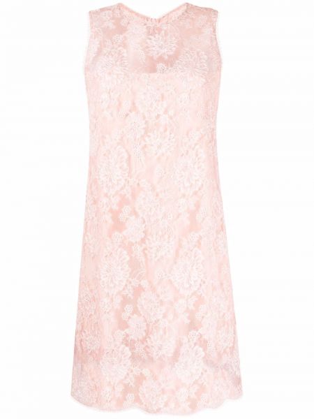 Koktel haljina bez rukava s čipkom Ermanno Scervino ružičasta