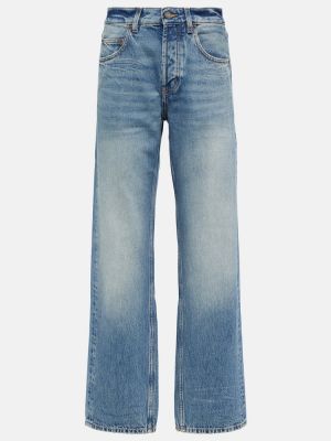 Voľné džínsy s vysokým pásom Saint Laurent modrá